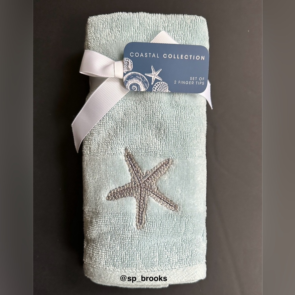 🎁Coastal Collection Starhilo Bath Towel Set - 6 Pieces - Ocean Blue - Picture 5 of 6